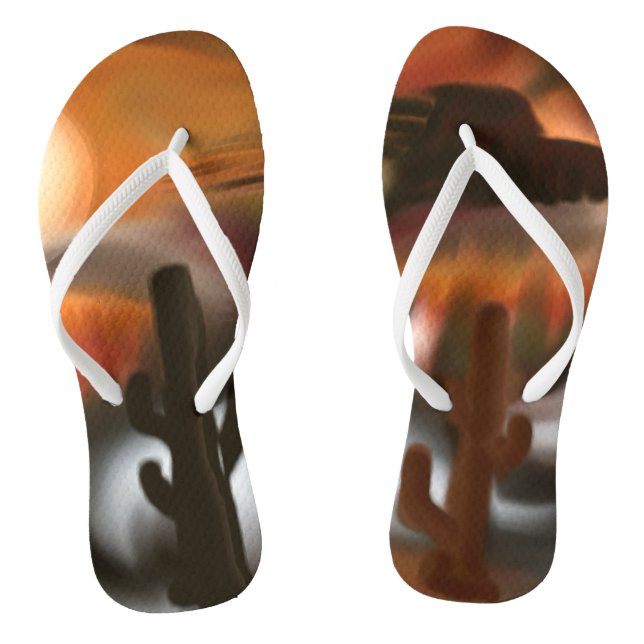 Feuer und Eis Abstrakte Kunst im Südwesten Flip Flops (Fußbett)
