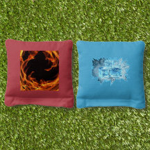 Feuer- und Eis-Cornhole-Tücher