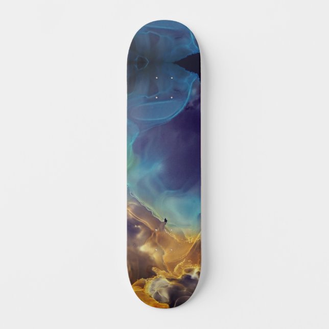 Feuer und Eis Der einsame Abstrakte Nebel Skateboard (Vorderseite)