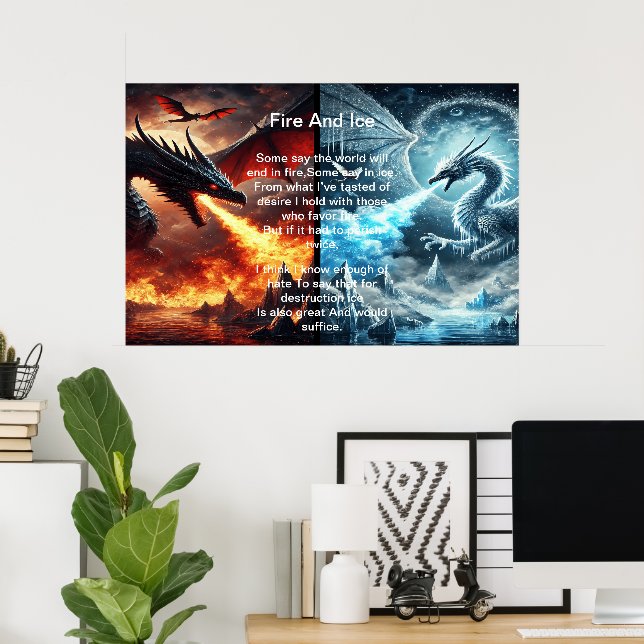 Feuer und Eis: Eine Drachengeschichte Poster (Heimbüro)