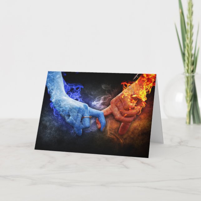 Feuer-und Eis-Liebe Karte (Vorderseite)