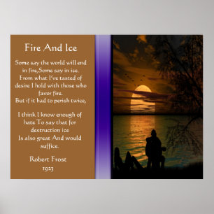 Feuer und Eis mit Ozean-Silhouette Plakaten Poster