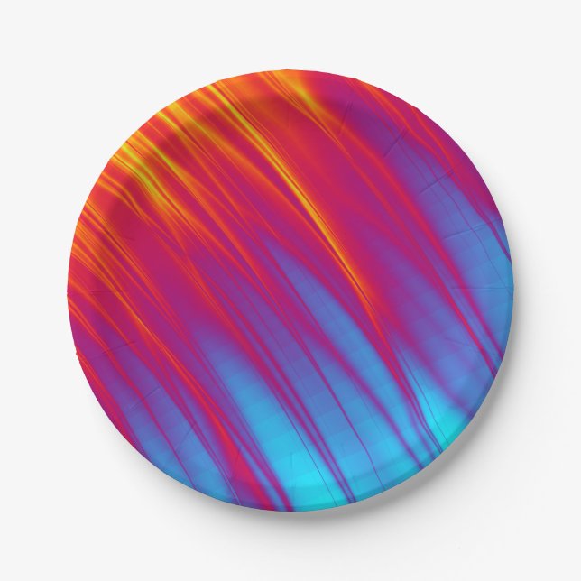 Feuer und Eis - Roter Gelber Streifen Swoosh Pappteller (Vorderseite)