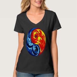 Feuer und Eis Yin Yang T-Shirt