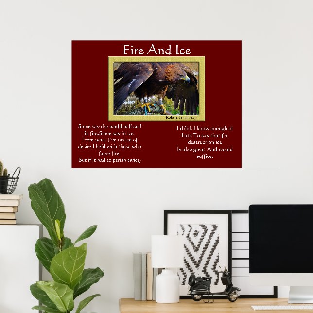 Feuer- und Eisadler auf Seilplakaten Poster (Heimbüro)