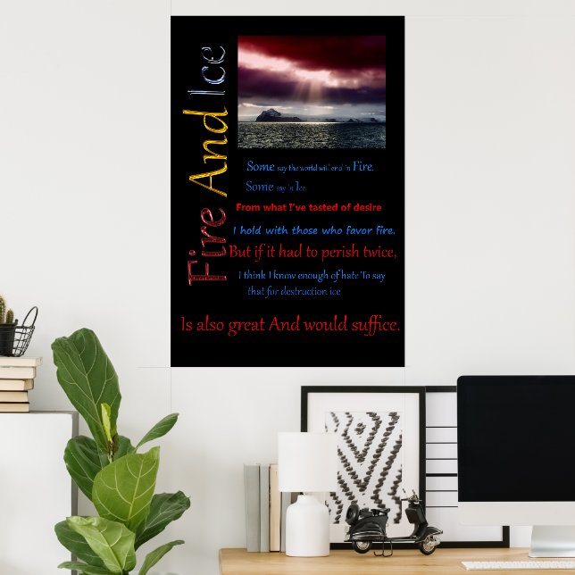 Feuer- und Eiswasser Poster (Heimbüro)