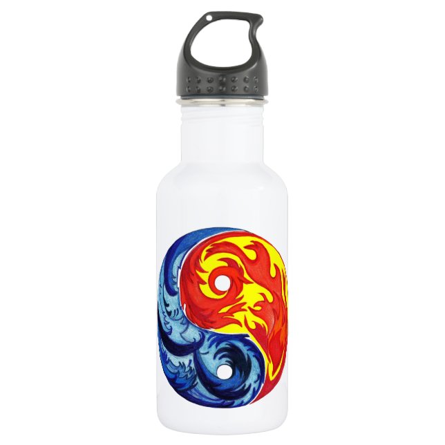 Feuer und Eiszeit Yin-Yang Edelstahlflasche (Vorderseite)