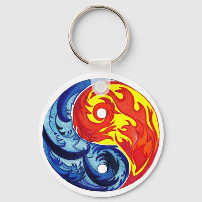 Feuer und Eiszeit Yin-Yang Schlüsselanhänger (Vorderseite)