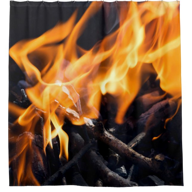 Feuer und Feuerholz Duschvorhang (Vorderseite)