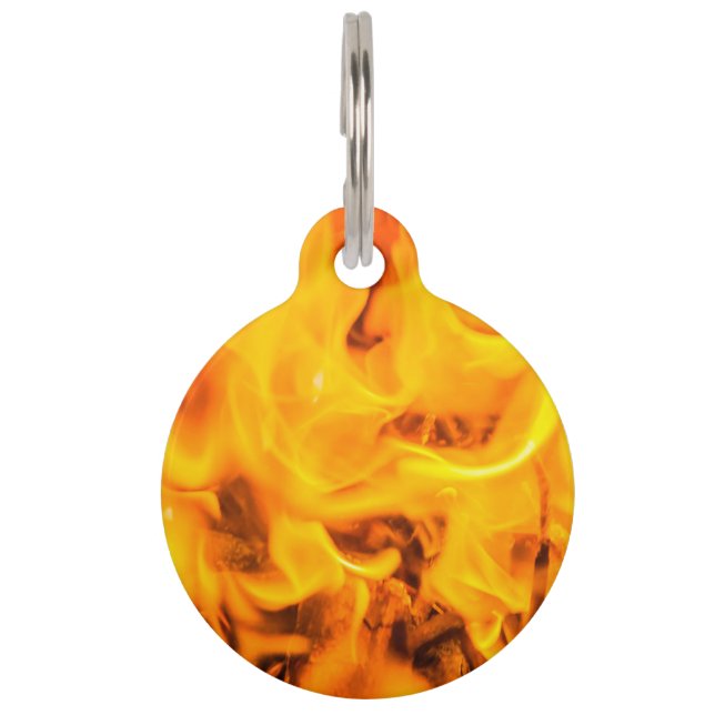 Feuer und Flammen Haustiermarke (Vorderseite)