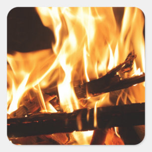 Feuer und Flammen Quadratischer Aufkleber