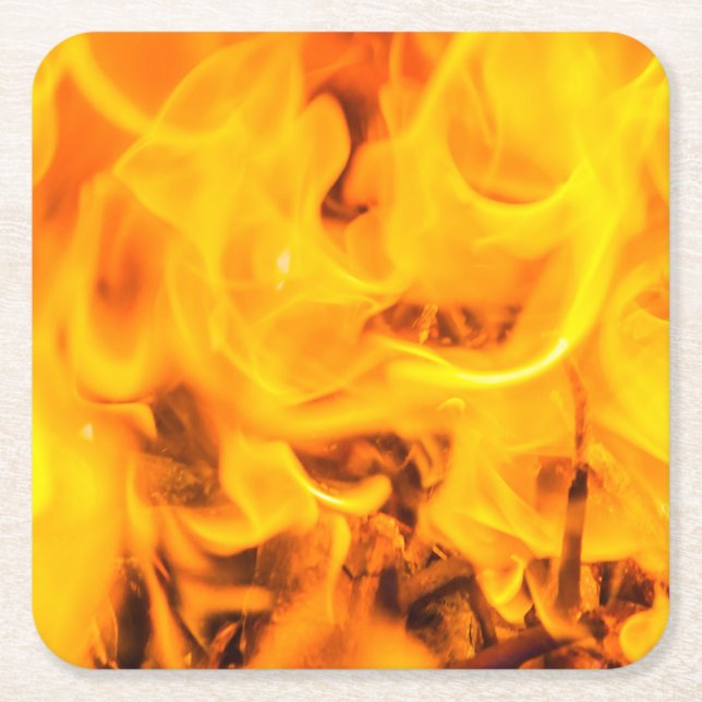 Feuer und Flammen Rechteckiger Pappuntersetzer (Vorderseite)