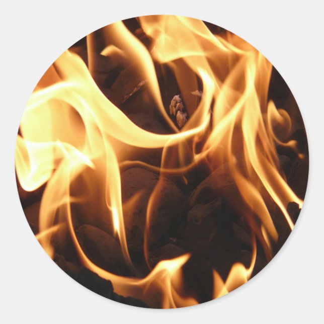 Feuer und Flammen Runder Aufkleber (Vorderseite)