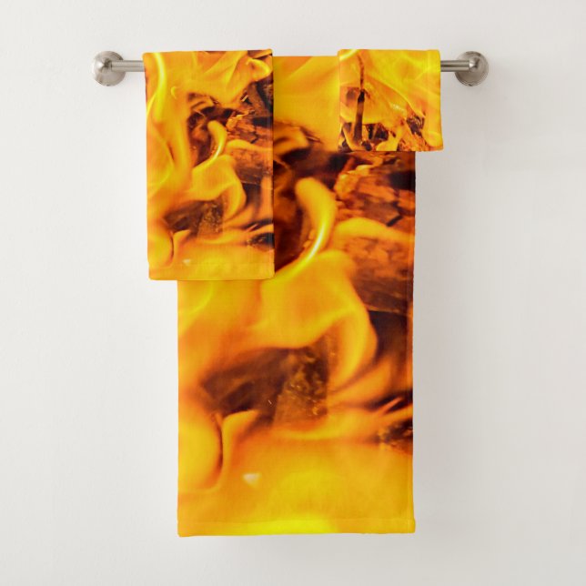 Feuer- und Flammenmuster Badhandtuch Set (Insitu)