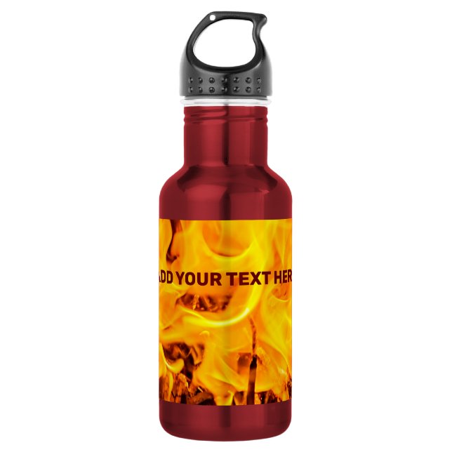 Feuer- und Flammenmuster Edelstahlflasche (Vorderseite)