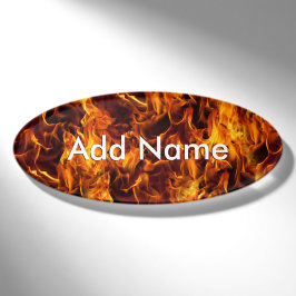 Feuer- und Flammenmuster Namenschild
