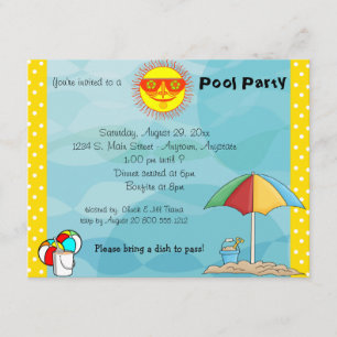 Feuer-und Pool-Party-Feier-Einladung Einladung