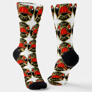 Feuer- und Rettungsemblem weiß Socken