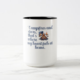 Feuer und Sterne, das ist mein Herz Zweifarbige Tasse