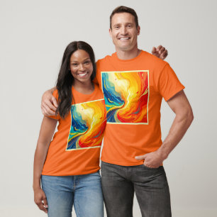 Feuer und Wasser Abstrakt T-Shirt
