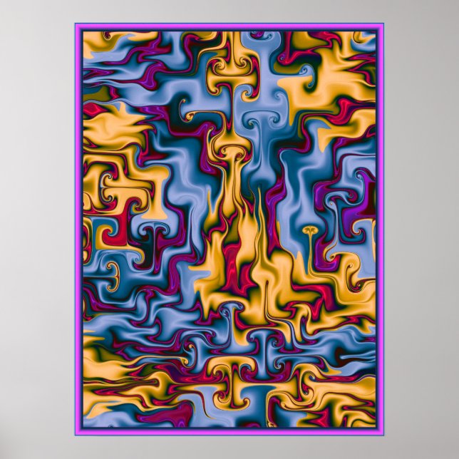 Feuer- und Wassermuster Poster (Vorne)