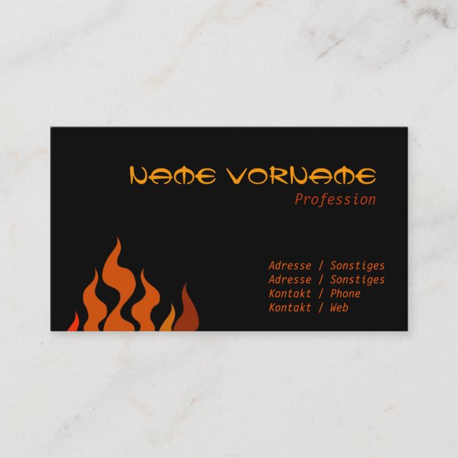 Feuer Visitenkarte (Vorderseite)