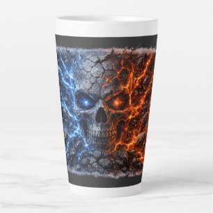 Feuer vs Eis Schädel – Elektrisches Blau & Lava Ro Milchtasse
