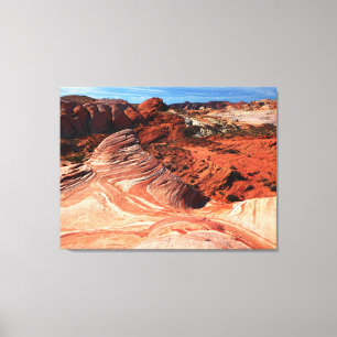 Feuer-Welle, Tal von Feuer Overton Nevada Leinwanddruck