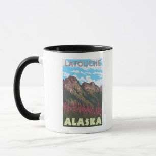 Feueralgen und Berge - Latouche, Alaska Tasse
