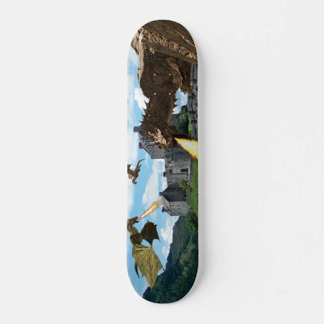 Feueratemberaubende Drache Wyvern Mittelalterliche Skateboard (Vorne)