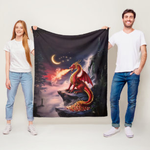 Feueratemberaubende Drachenschätze Fleecedecke