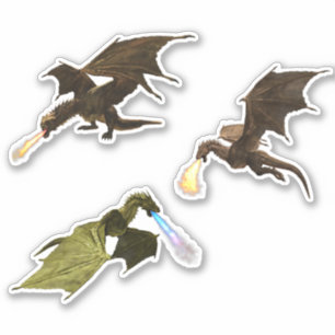 Feueratmende Drachen Wyvern Aufkleber
