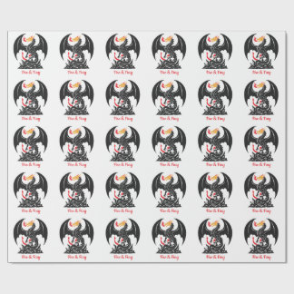 Feueratmender Drache Fantasy Grafik individuell Geschenkpapier