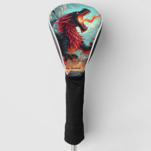 Feueratmender roter Drache Personalisiert Golf Headcover