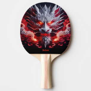 Feueratmender roter Drache personalisiert Tischtennis Schläger