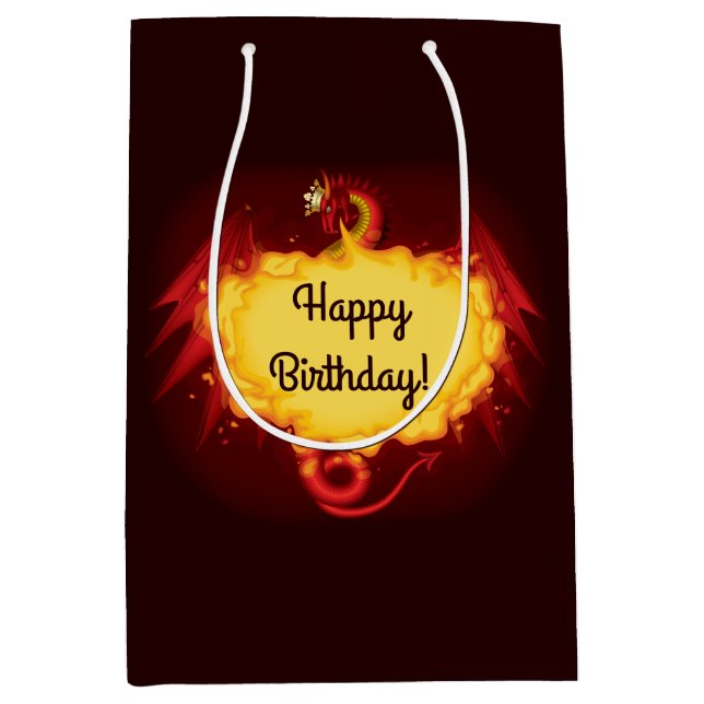 Feueratmung Dragon Medium Geschenktasche Mittlere Geschenktüte (Vorderseite)