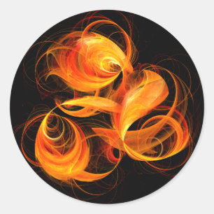 Feuerball Abstrakt Art Round Sticker