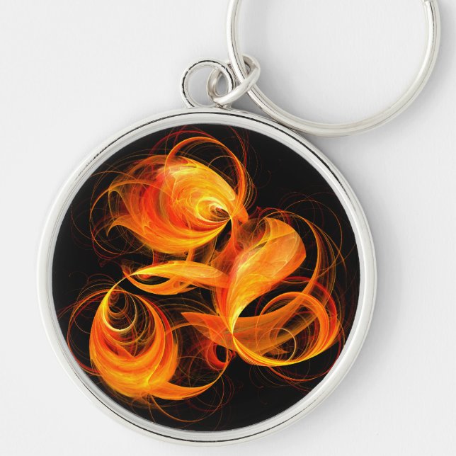 Feuerball Abstrakte Kunst Kleine Schlüsselanhänger (Vorne)