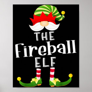 Feuerball-Elfen-Gruppe Weihnachten Lustige Pyjama- Poster