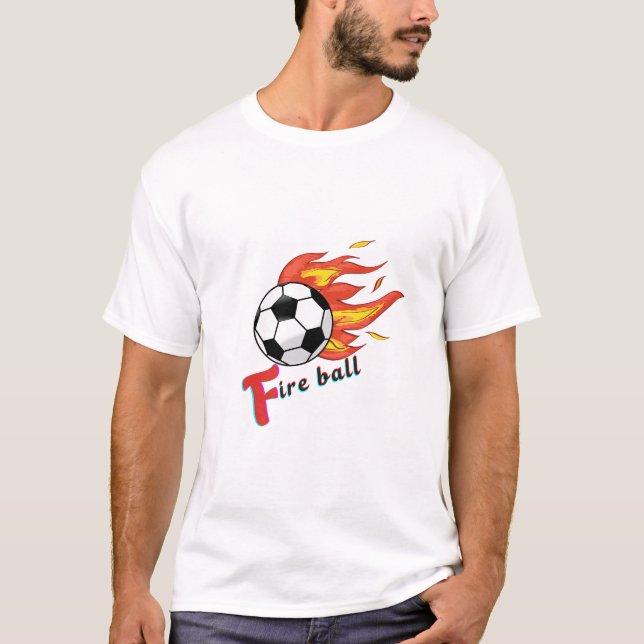 Feuerball - Fußball bei Feuer T-Shirt (Vorderseite)