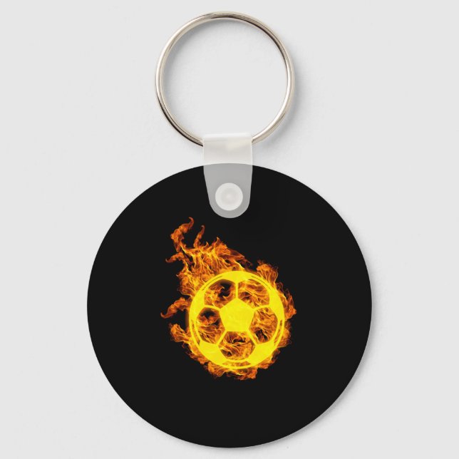 Feuerball-Fußballspieler Schlüsselanhänger (Vorderseite)
