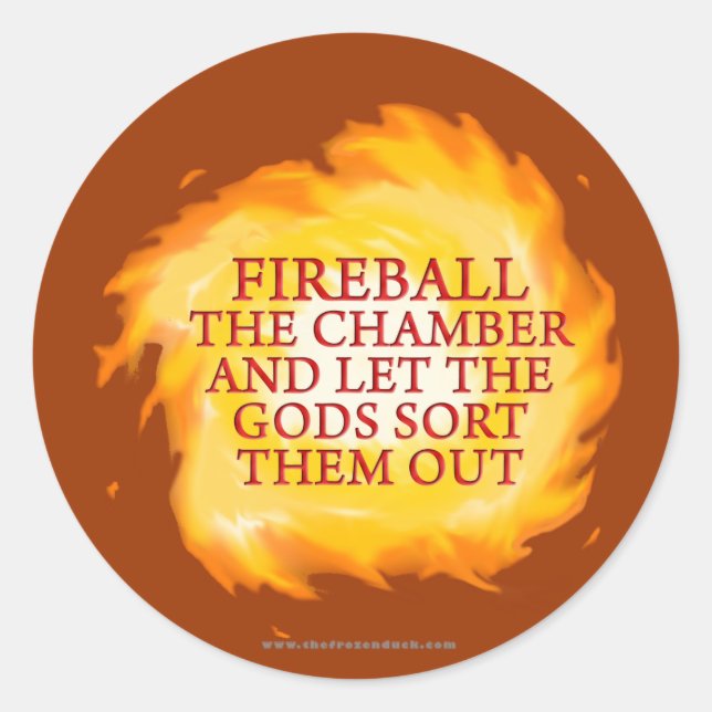 Feuerball Runder Aufkleber (Vorderseite)