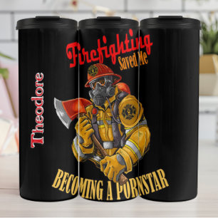 Feuerbekämpfung hat mich gerettet Slogan Thermosbecher
