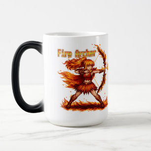 Feuerbogenschütze Pixel-Art-RPG-Fantasy-Flammenkri Verwandlungstasse