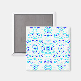 Feuerbrand Blau Weiße Abstrakte Gouache-Kunst Magnet