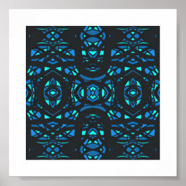 Feuerbrand Blaue Schwarze Abstrakte Gouache-Kunst Poster