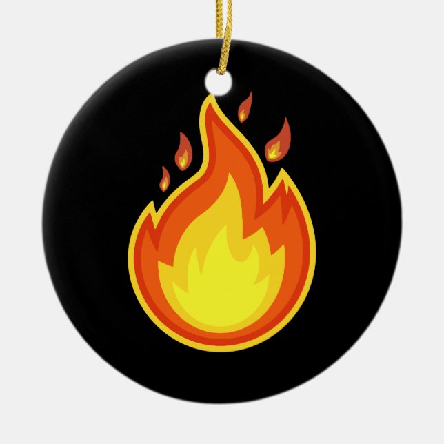 Feuerbrand brennender Strand Frauen Männer Erwachs Keramik Ornament (Vorne)