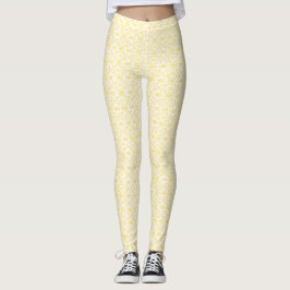 Feuerbrand Gelb Weiße Abstrakte Gouache-Kunst Leggings