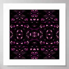 Feuerbrand Rosa Schwarze Abstrakte Gouache-Kunst Poster