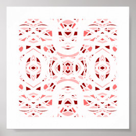 Feuerbrand Rot Weiße Abstrakte Gouache-Kunst Poster